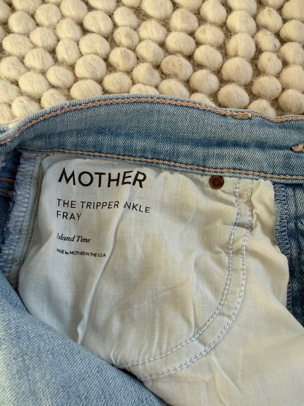 MOTHER The Tripper Ankle Fray Jeans - Light Blue